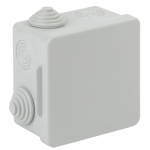 KOR-80-80-50-7g  Распаячная коробка ЭРА KOR-80-80-50-7g открытой установки серая 80х80х50мм с гермов