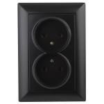 4-204-05  Розетка Intro Solo 4-204-05 без заземления двойная 16А-250В IP20 СУ антрацит