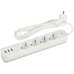 USF-4es-1,5m-3xUSBA-W  Сетевой фильтр ЭРА USF-4es-1,5m-3xUSBA-W с базовой защитой с заземлением с вы