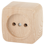 3-201-11  Розетка Intro Polo 3-201-11 без заземления 2P, 16A-250В, IP20, ОУ, сосна