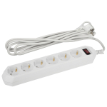 USF-6es-5m-W-BOX  Сетевой фильтр ЭРА  USF-6es-5m-W с базовой защитой с заземлением с выключателем 6 