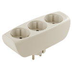 SP-3e-I  Разветвитель электрический ЭРА SP-3e-I на 3 розетки c заземлением со шторками 16А слоновая 