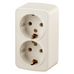 3-204-02  Розетка Intro Polo 3-204-02 2х2P+E Schuko 16А-250В IP20 ОУ слоновая кость