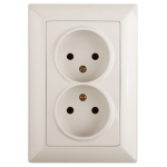 4-204-02  Розетка Intro Solo 4-204-02 без заземления 2х2P 16А-250В IP20 СУ слоновая кость