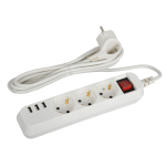 U-3es-1,5m-USB  Удлинитель электрический ЭРА U-3es-1,5m-USB c заземлением с выключателем 3 розетки +