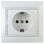 1Э-202-01  Розетка Intro Plano 1Э-202-01 с заземлением 2P+E Schuko, 16А-250В, IP20, СУ, без лапок, б