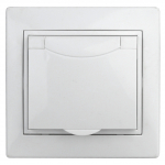 1-205-06  Розетка Intro Plano 1-205-06 с заземлением двойная 2X2P+E Schuko 16А-250В IP20 СУ перламут