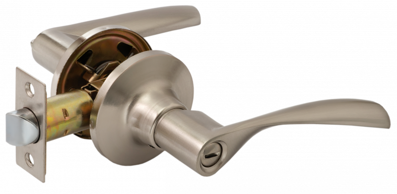 Ручка-защёлка  VЕTTORE A8023 BK SN (поворотник-заглушка)  (Сатин)