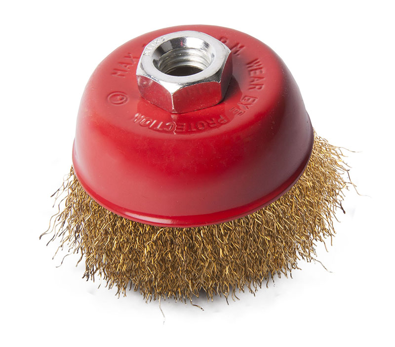 2302023 Щетка-крацовка чашечная, для УШМ, латун.витая проволока, 125мм,  T4P