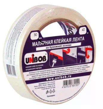 Малярная клейкая лента UNIBOB 30мм х 40м, белая
