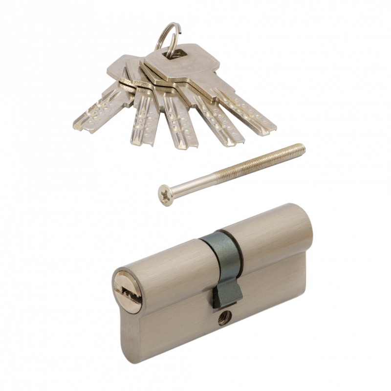 Цилиндровый механизм  VЕTTORE ZN M90 Z NI (30*60), 5 ключей (Никель)