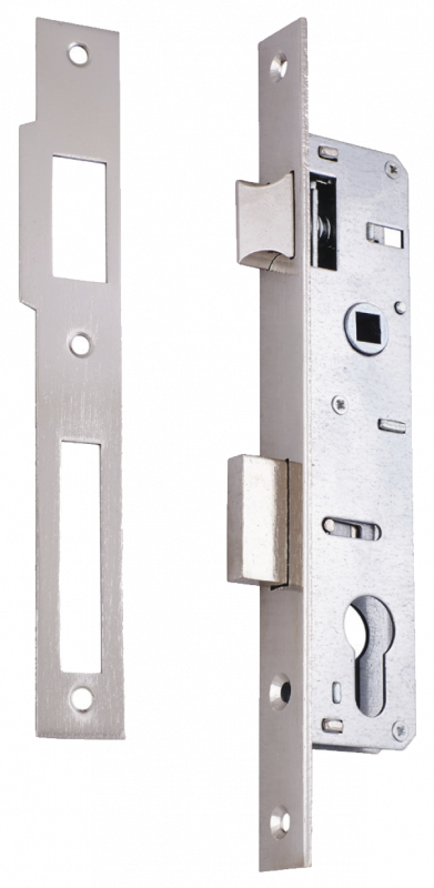 Замок врезной узкопрофильный под цилиндр VETTORE 192P-25 CP (Хром)