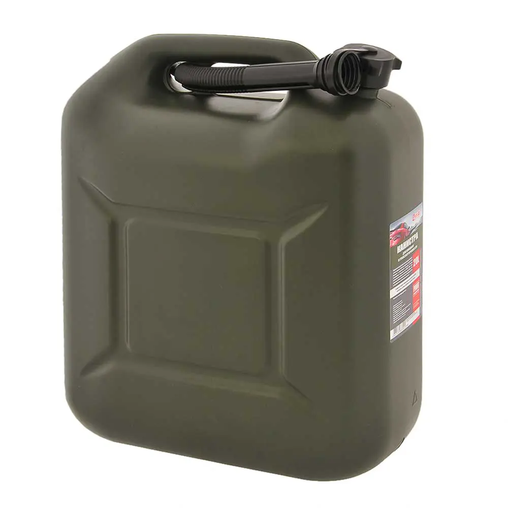 3TON  Канистра 20л ОЛИВКОВАЯ для топлива в комплекте с крышкой и лейкой