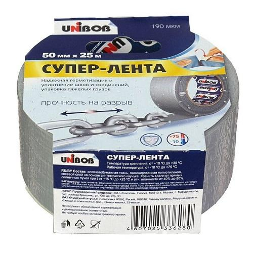 Армированная Супер-Лента UNIBOB 50мм х 25м, серая