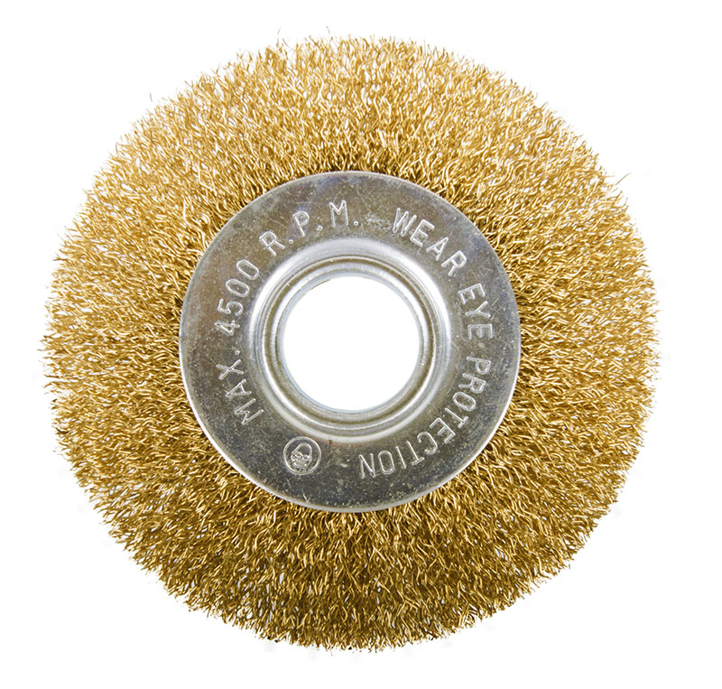 2302001 Щетка-крацовка дисковая, для УШМ, латун. витая проволока, 100мм,  T4P