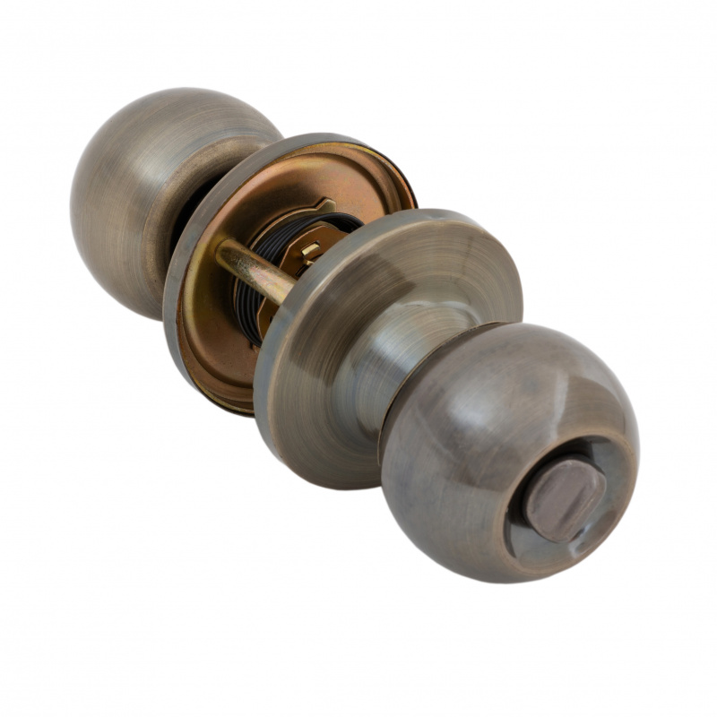 Ручка-защёлка круглая  VЕTTORE A6072 BK AB (поворотник-заглушка)  (Бронза)