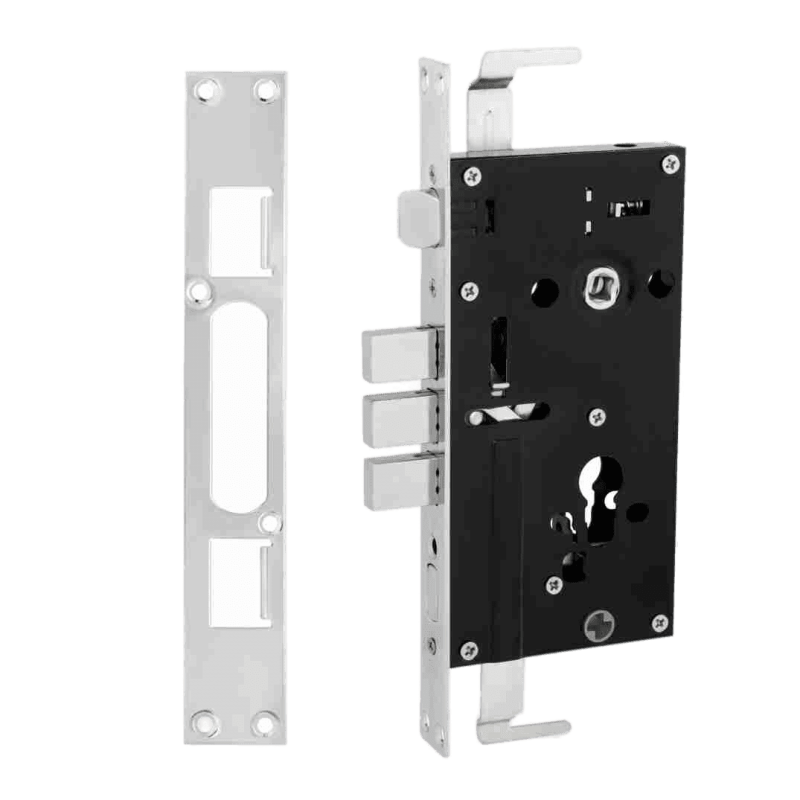 Замок врезной для китайской двери  BASARA  A18-01 L (левый, с прямоуг. риг.) CP  (Хром)