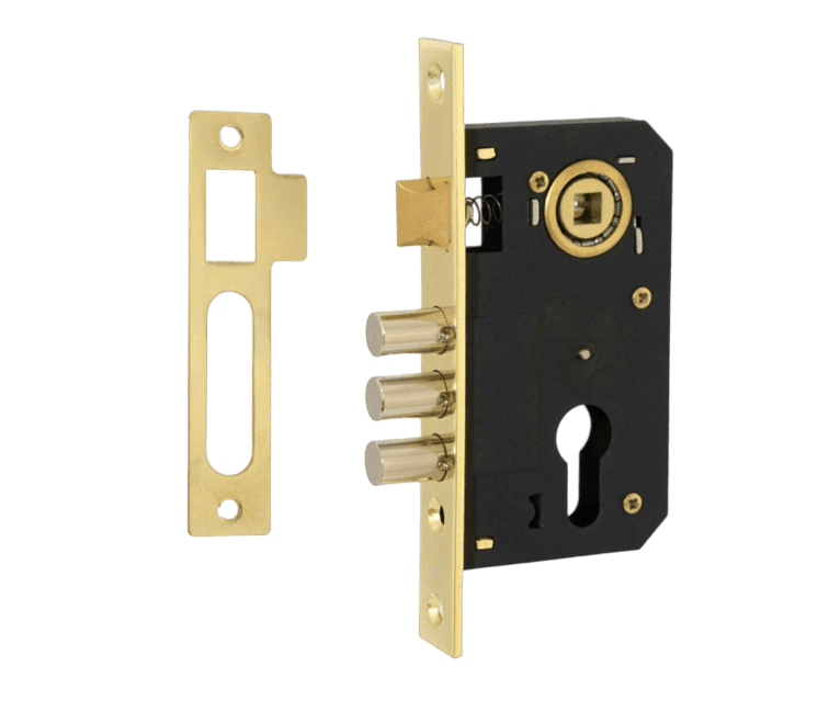 Замок врезной под евроцилиндр  VЕTTORE 9011 SR-3R GP  (Золото)