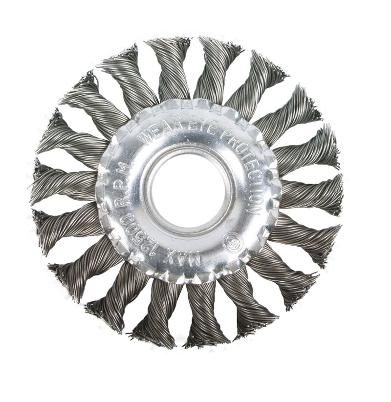 2302012 Щетка-крацовка дисковая, для УШМ, стальная жгут. проволока, 125мм,  T4P